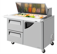 Turbo Air Super Deluxe Two-Section Sandwich/Salad Mega Top Prep Table with 18-Pan Opening, 2 Drawers and 1 Door