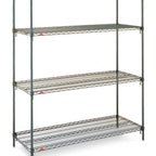 Thumbnail image #1 for Metro Super Erecta A556K3 Stationary Wire Shelving Starter Unit, 48"W x 24"D x 63"H, 4 Shelves, Green Epoxy-Coated