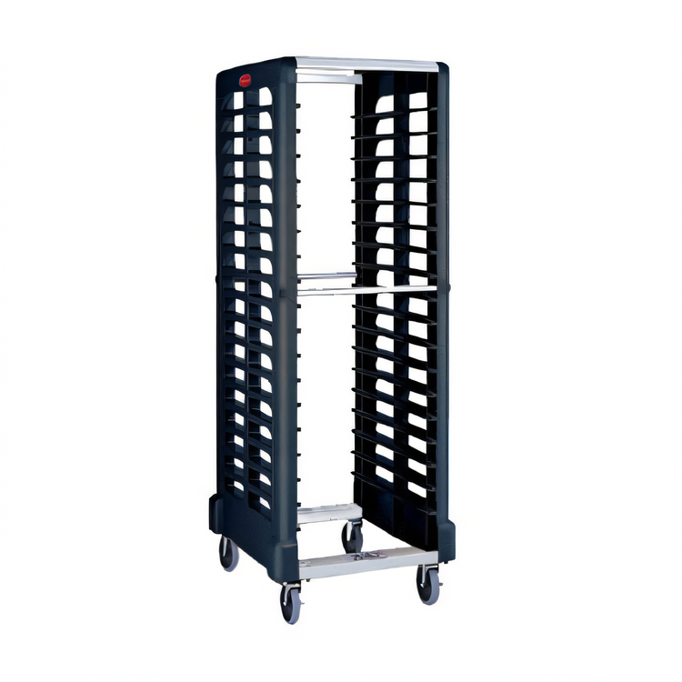 Product image #1 for Rubbermaid Commercial Max System 18-Slot End-Load Food Box and Sheet Pan Rack with Casters, Black