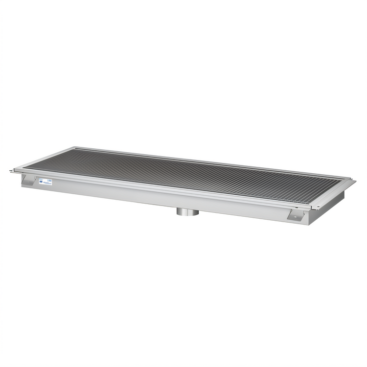 Product image #1 for KoolMore Commercial Stainless Steel Floor Trough Drain with Subway-Style Grating, 30 x 18 Inch