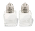 Thumbnail image #1 for Crestware 1/2 oz Cube Glass Salt and Pepper Shaker with Chrome Bullet Cap