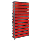 Thumbnail image #1 for Quantum 1875-606 Heavy-Duty Stationary Wire Shelving Unit with 13 Shelves and 48 Bins, 36 x 18 x 75 Inches