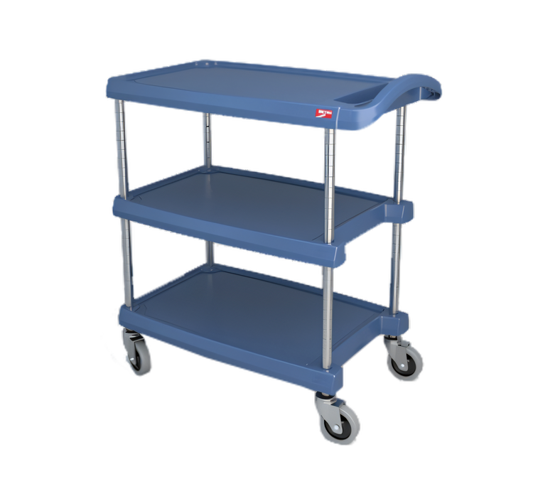 Product image #1 for Metro myCart Series 3-Shelf Open Base Polymer Utility Cart, Blue, 400 lb. Capacity