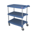 Thumbnail image #1 for Metro myCart Series 3-Shelf Open Base Polymer Utility Cart, Blue, 400 lb. Capacity