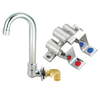 BK Resources OptiFlow Lead-Free Dual Pedal Foot Valve Kit with 3-1/2 Inch Gooseneck Splash-Mount Spout
