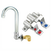 Thumbnail image #1 for BK Resources OptiFlow Lead-Free Dual Pedal Foot Valve Kit with 3-1/2 Inch Gooseneck Splash-Mount Spout