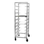 Thumbnail image #1 for Channel Manufacturing OT-83 Single-Section Aluminum Oval Tray Rack, 4-Tray Capacity, 8-Inch Spacing, 5-Inch Swivel Casters