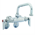 Thumbnail image #1 for T&S Brass Wall-Mounted Double Pantry Combination Sink Faucet with 6-Inch Swing Nozzle