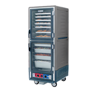 Metro C5 3 Series Insulation Armour Mobile Full-Height Heated Holding Cabinet with Dutch Clear Polycarbonate Doors, Gray