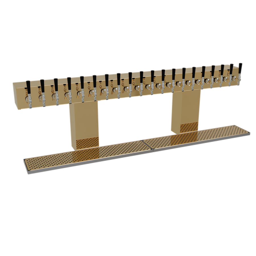 Product image #1 for Glastender 20-Faucet Countertop Bridge Draft Dispensing Tower, Glycol-Cooled, Polished Brass Finish