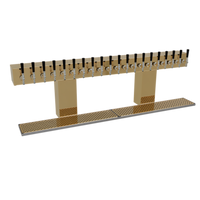 Glastender 20-Faucet Countertop Bridge Draft Dispensing Tower, Glycol-Cooled, Polished Brass Finish