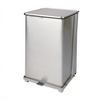 Defenders 25-Gallon Stainless Steel Step Trash Can with Wheels