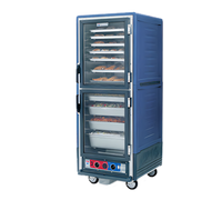 Metro C5 3 Series Mobile Full Height Heated Holding and Proofing Cabinet with Moisture Control, Blue, Dutch Clear Doors, 35-Pan Capacity