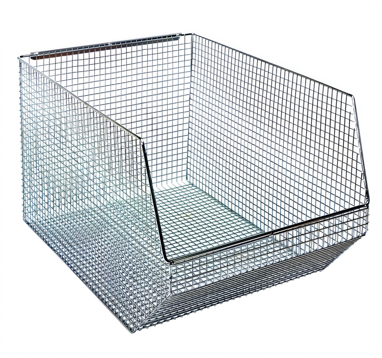 Product image #1 for Quantum QMB560C Chrome-Plated Mesh Stack & Hang Bin, Rectangular, 18-1/2 x 11 x 10-1/4 Inches