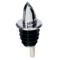 Spill-Stop Chrome-Plated Plastic Liquor Pourer with Soft Poly-Kork