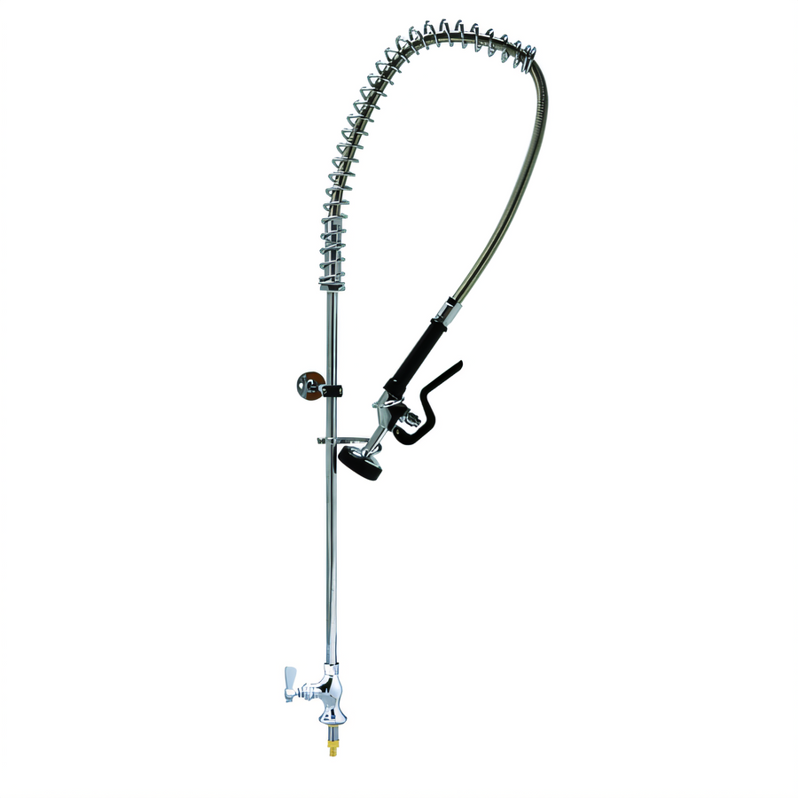 Product image #1 for OptiFlow Single Valve Deck-Mount Pre-Rinse Faucet Assembly with 12 Inch Wall Bracket