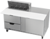 Thumbnail image #1 for Beverage-Air SPED60HC-08C-2 60-Inch Two-Section Refrigerated Sandwich Prep Table with 1 Door, 2 Drawers, 8-Pan Top and 17-Inch Cutting Board