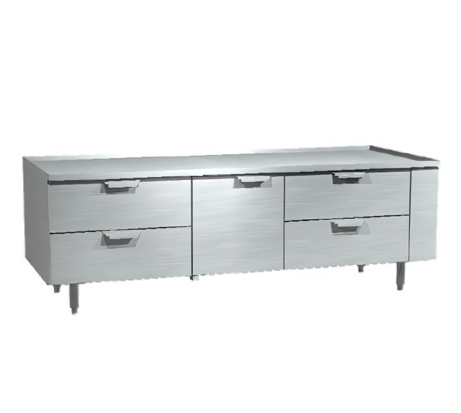 Product image #1 for La Rosa Refrigeration 3376-RF 76-Inch Three-Section Reach-In Self-Contained Freezer Base Equipment Stand with 1 Door and 4 Drawers