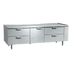 Thumbnail image #1 for La Rosa Refrigeration 3376-RF 76-Inch Three-Section Reach-In Self-Contained Freezer Base Equipment Stand with 1 Door and 4 Drawers