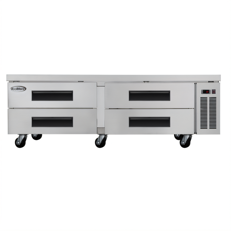 Product image #1 for KoolMore 72-Inch Commercial Chef Base Refrigerator Storage Cabinet with Pull-Out Drawers