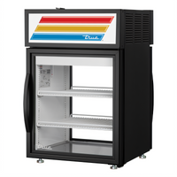 True Countertop Pass-Thru Glass Door Merchandiser Refrigerator, Black