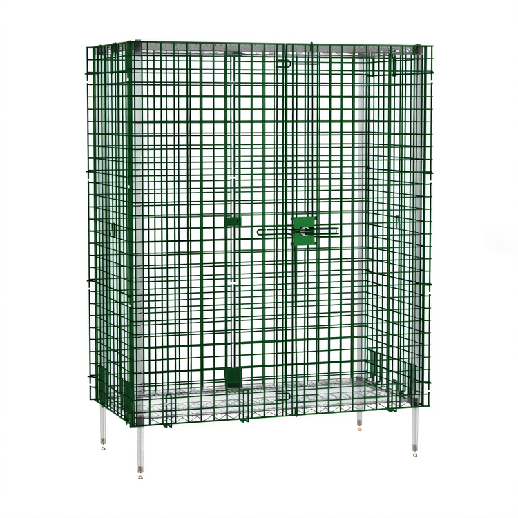 Product image #1 for Olympic Security Cage Enclosure Kit for 24" x 48" Shelving, Side-Hinged Door, Green-Guard Epoxy Finish