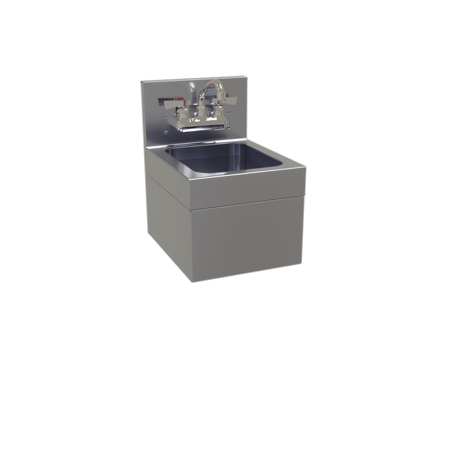 Product image #1 for Glastender WHS-12 Wall-Mount Stainless Steel Hand Sink with Skirt, 12 x 15 Inches, Faucet Included