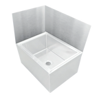 Thumbnail image #1 for John Boos MSWC2820-27R Stainless Steel Mop Sink Wall Guard, Rear & Right, for 28 x 20-Inch Sink, 27-Inch High
