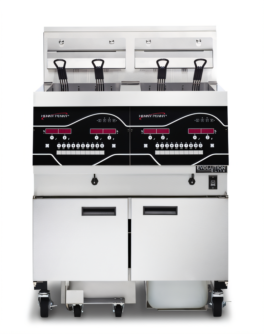 Product image #1 for Henny Penny Evolution Elite 2-Well Gas Open Fryer with 30 lb. Per Vat Capacity and Built-In Filtration