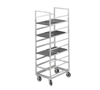 Channel Manufacturing Standard Series Aluminum Cafeteria Tray Rack, Single Section, End Load, 24-Tray Capacity, 5-Inch Swivel Casters