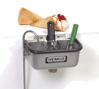 Spadewell 10-Inch Side-Mount Stainless Steel Ice Cream Spade Dipper Well