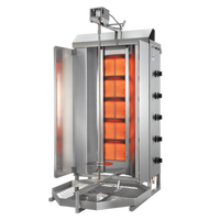 Trento Potis Natural Gas 5-Burner Doner Kebab Machine / Vertical Broiler