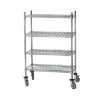 Thumbnail image #1 for Advance Tabco MC-2460P 4-Shelf Chrome Wire Mobile Cart with 5-Inch Poly Casters, 2 with Brakes, 24 x 60 Inches