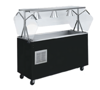 Mobile Refrigerated Cafeteria Unit with Breath Guard, 3-Pan Stainless Steel Well and Open Storage Base