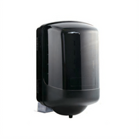Winco Black Plastic Center Pull Wall-Mounted Paper Towel Dispenser