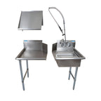 Thumbnail image #1 for BK Resources BKDTK6-26-R-G-SS 26-Inch Right-to-Left Straight Dish Table Kit, 304 Stainless Steel, Galvanized Steel Legs