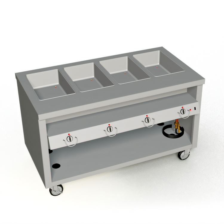 Product image #1 for Thurmaduke TEHF-60PG Mobile Electric Hot Food Unit with 4 Wells