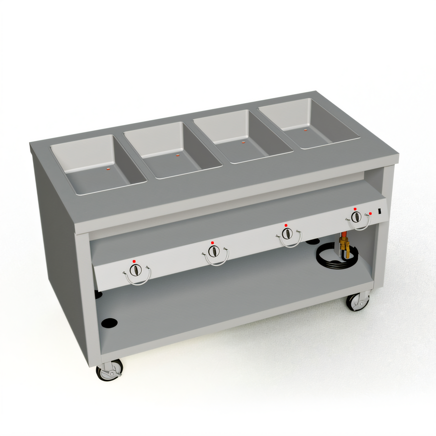Product image #1 for Thurmaduke TEHF-60PG Mobile Electric Hot Food Unit with 4 Wells