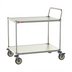 Thumbnail image #1 for Metro Type 316 Stainless Steel Utility Cart with 2 Solid Shelves, 24 x 36 Inches