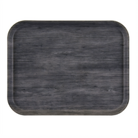 Cambro Décor Series Camtray Rectangular Textured Fiberglass Cafeteria Tray, 20 x 15 Inches, Charcoal Gray