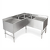 Thumbnail image #1 for John Boos 3-Compartment Underbar Corner Sink Unit with Left and Right Drainboards, 48