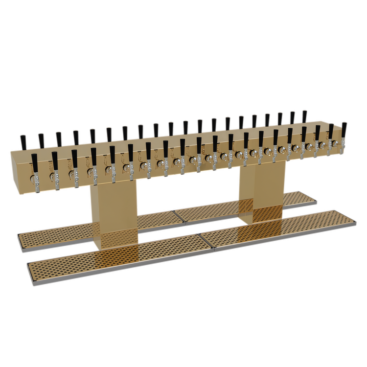 Product image #1 for Glastender Double-Sided 40-Faucet Glycol-Cooled Draft Dispensing Tower, Countertop, Polished Brass Finish