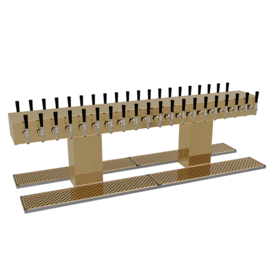 Product image #1 for Glastender Double-Sided 40-Faucet Glycol-Cooled Draft Dispensing Tower, Countertop, Polished Brass Finish