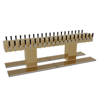 Glastender Double-Sided 40-Faucet Glycol-Cooled Draft Dispensing Tower, Countertop, Polished Brass Finish