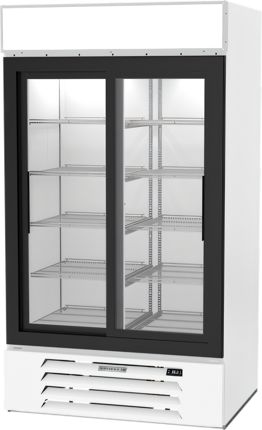 Product image #1 for Beverage-Air MarketMax Two-Section Sliding Glass Door Refrigerated Merchandiser, 35.4 Cu. Ft., White