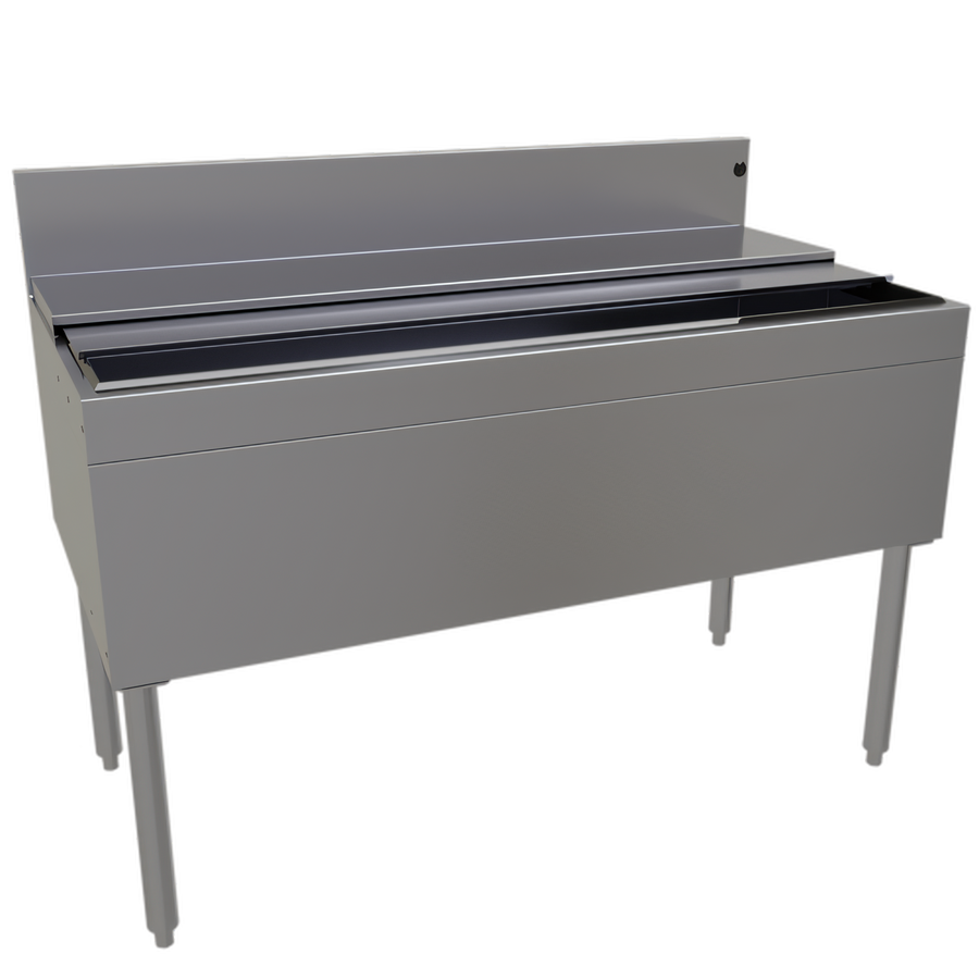 Product image #1 for Glastender IBB-48 Underbar Stainless Steel Ice Bin with Sliding Cover, 48" W x 24" D, 170 lb Capacity