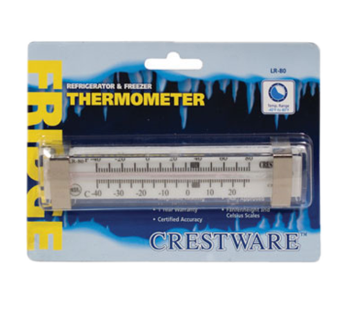 Product image #1 for Crestware Horizontal Freezer/Refrigerator Liquid Scale Thermometer, -40°F to 80°F