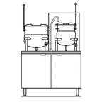 Thumbnail image #1 for Crown GMT-10-6 Gas Kettle/Cabinet Assembly with (1) 6 Gallon & (1) 10 Gallon Tilting Kettles