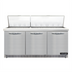 Thumbnail image #1 for Continental Refrigerator Mighty Top SW72N30M-FB 72-Inch Three-Section Front Breather Sandwich Unit
