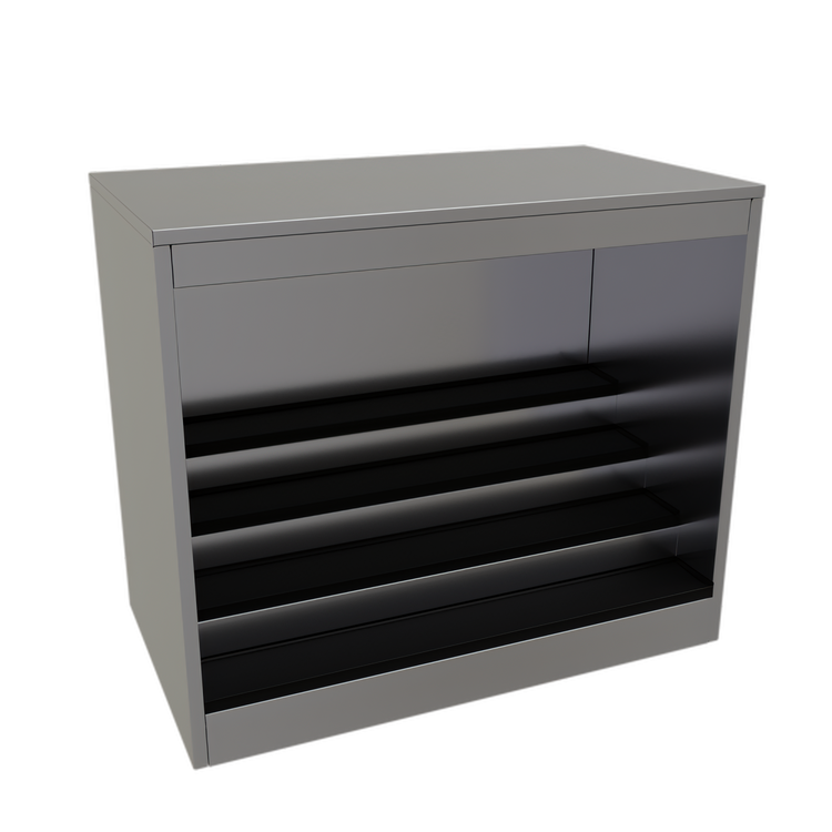Product image #1 for Glastender BLD-42-S Open Front Back Bar Liquor Display Cabinet, 42 Inch Wide, 3-Step LED Display